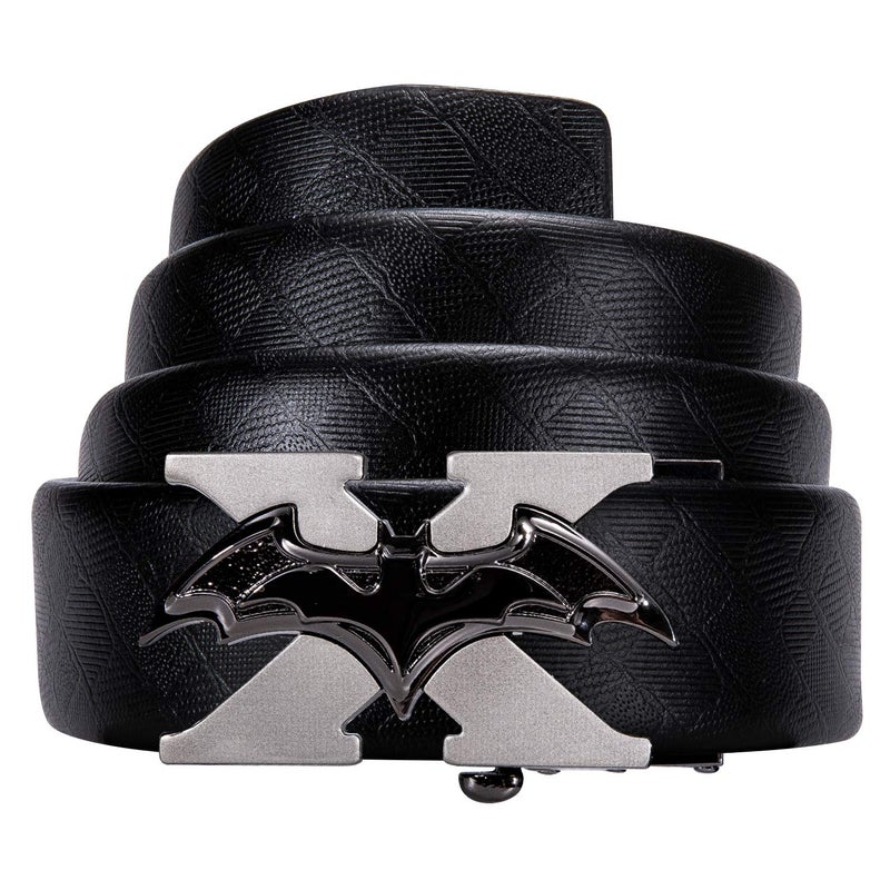 Dubulle Men Designer Belt Genuine Leather Black Fashion Adjustable Sliding Automatic Buckle for Casual Party Gift - Image 2